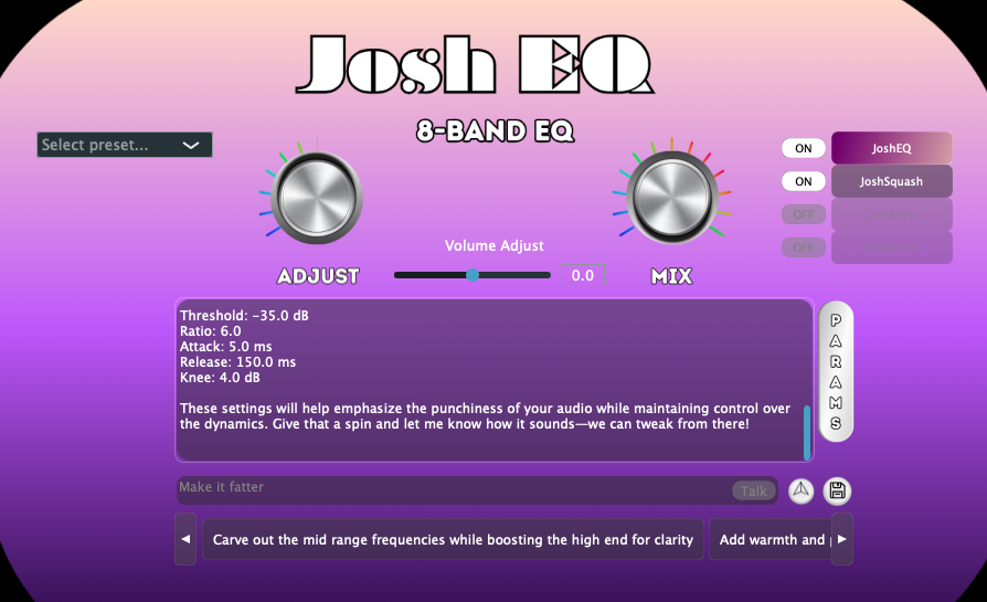 JoshEQ Plugin Interface